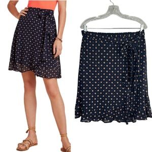 By Anthropologie Luca Flowy Mini Skirt Navy Medium Lined Elastic Waist Feminine